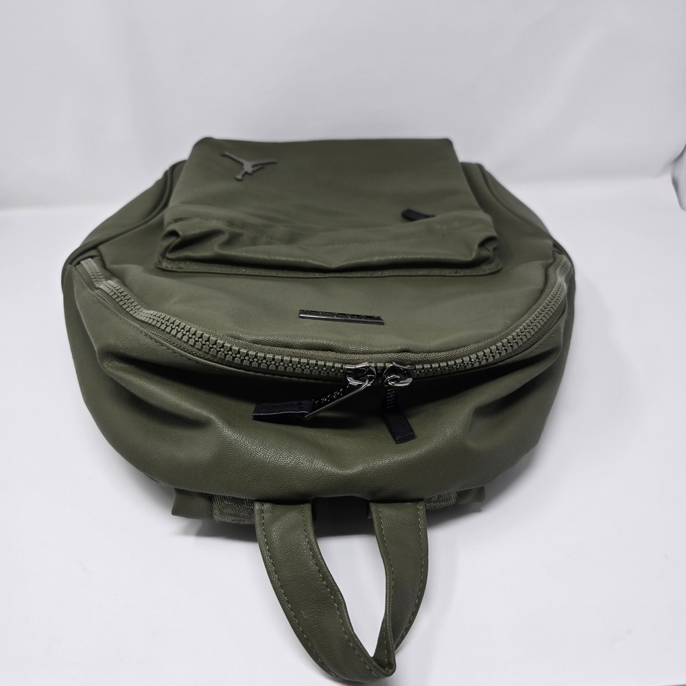 Jordan Regal Air Backpack 16" Olive Green Faux Leather Jumpman Logo Unisex Bag - Picture 11 of 16